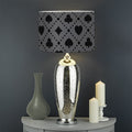 Black And Grey Playing Card Suits Print Drum Lamp Shade