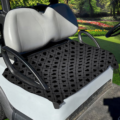 Black And Grey Playing Card Suits Print Golf Cart Seat Cover