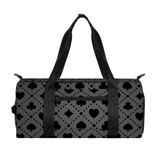 Black And Grey Playing Card Suits Print Gym Bag