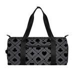Black And Grey Playing Card Suits Print Gym Bag
