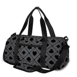 Black And Grey Playing Card Suits Print Gym Bag