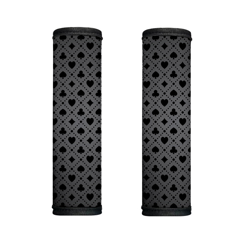 Black And Grey Playing Card Suits Print Handle Covers