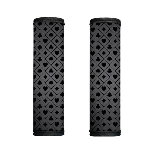 Black And Grey Playing Card Suits Print Handle Covers