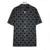 Black And Grey Playing Card Suits Print Hawaiian Shirt