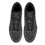 Black And Grey Playing Card Suits Print High Top Leather Sneakers