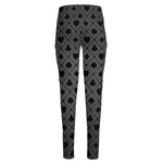 Black And Grey Playing Card Suits Print High-Waisted Pocket Leggings