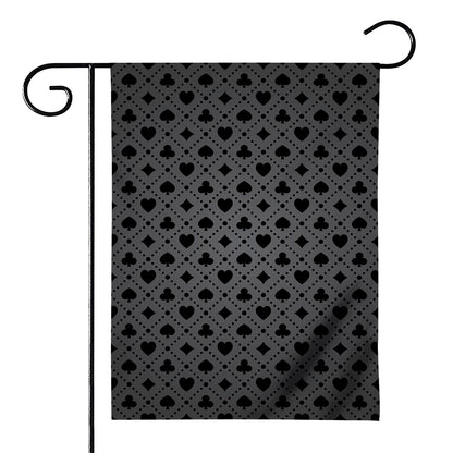 Black And Grey Playing Card Suits Print House Flag