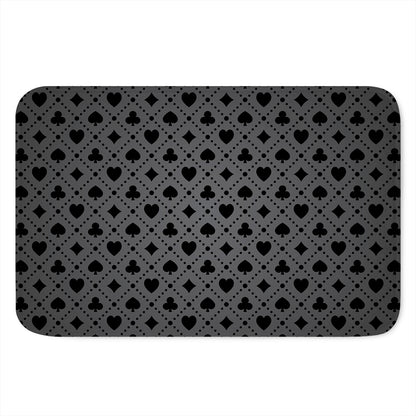 Black And Grey Playing Card Suits Print Indoor Door Mat