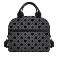 Black And Grey Playing Card Suits Print Insulated Lunch Bag