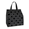 Black And Grey Playing Card Suits Print Insulated Lunch Tote