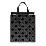 Black And Grey Playing Card Suits Print Insulated Lunch Tote