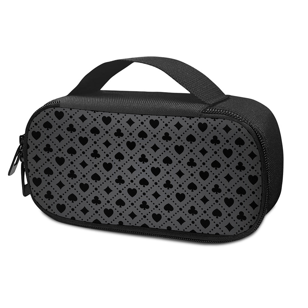 Black And Grey Playing Card Suits Print Insulin Cooler Travel Case