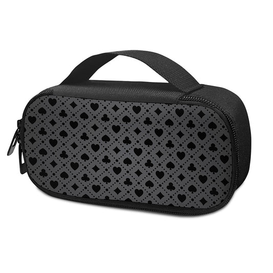 Black And Grey Playing Card Suits Print Insulin Cooler Travel Case