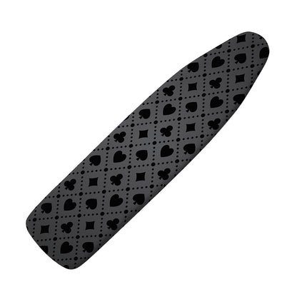 Black And Grey Playing Card Suits Print Ironing Board Cover