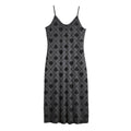 Black And Grey Playing Card Suits Print Jersey Midi Cami Dress