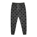 Black And Grey Playing Card Suits Print Jogger Pants