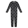 Black And Grey Playing Card Suits Print Jumpsuit