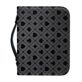 Black And Grey Playing Card Suits Print Leather Bible Cover
