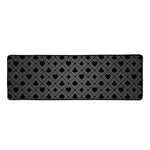 Black And Grey Playing Card Suits Print Long Kitchen Mat
