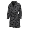 Black And Grey Playing Card Suits Print Men's Bathrobe