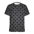 Black And Grey Playing Card Suits Print Men's Athletic T-Shirt