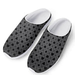 Black And Grey Playing Card Suits Print Mesh Casual Shoes