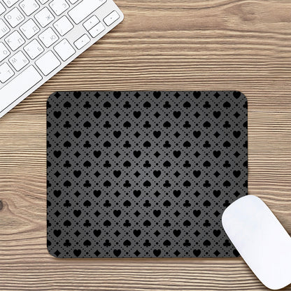 Black And Grey Playing Card Suits Print Mouse Pad