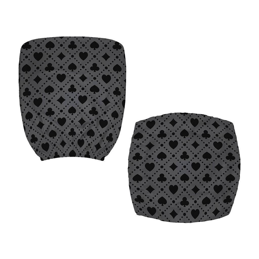 Black And Grey Playing Card Suits Print Office Chair Cover