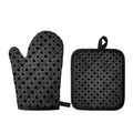Black And Grey Playing Card Suits Print Oven Mitt And Pot Holder Set