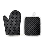 Black And Grey Playing Card Suits Print Oven Mitt And Pot Holder Set