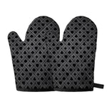 Black And Grey Playing Card Suits Print Oven Mitts