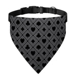 Black And Grey Playing Card Suits Print Over The Collar Dog Bandana