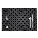 Black And Grey Playing Card Suits Print Placemat