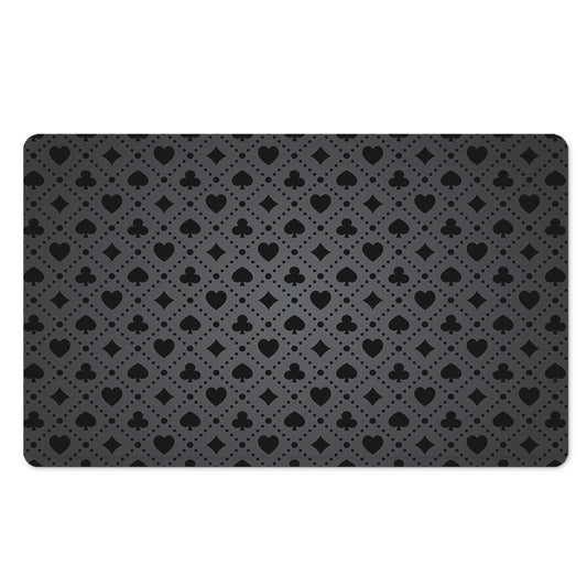 Black And Grey Playing Card Suits Print Polyester Doormat