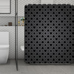 Black And Grey Playing Card Suits Print Polyester Shower Curtain