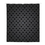 Black And Grey Playing Card Suits Print Polyester Shower Curtain