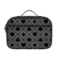 Black And Grey Playing Card Suits Print Portable Lunch Bag