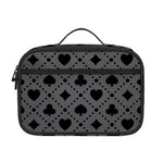 Black And Grey Playing Card Suits Print Portable Lunch Bag