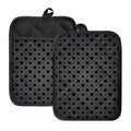 Black And Grey Playing Card Suits Print Pot Holders With Pocket