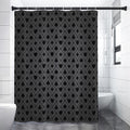 Black And Grey Playing Card Suits Print Premium Shower Curtain