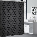 Black And Grey Playing Card Suits Print Premium Shower Curtain