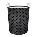 Black And Grey Playing Card Suits Print Round Laundry Basket