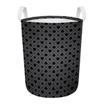 Black And Grey Playing Card Suits Print Round Laundry Basket