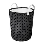 Black And Grey Playing Card Suits Print Round Laundry Basket