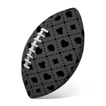 Black And Grey Playing Card Suits Print Rugby Ball