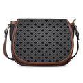 Black And Grey Playing Card Suits Print Saddle Bag