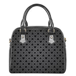 Black And Grey Playing Card Suits Print Shoulder Handbag