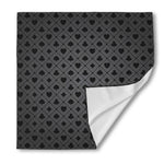 Black And Grey Playing Card Suits Print Silk Bandana