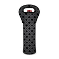 Black And Grey Playing Card Suits Print Single Neoprene Wine Tote