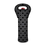 Black And Grey Playing Card Suits Print Single Neoprene Wine Tote